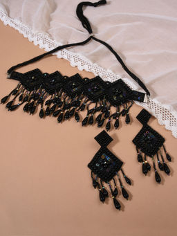 Fida - Wedding Ethnic Tribal Beaded Design Necklace and Earring Jewellery Set for Women