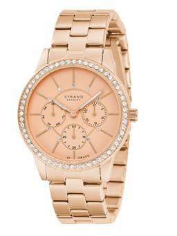 Strand by Obaku - Lana Rose Gold Dial Multifunction Watch For Women (S707LMVVSV)
