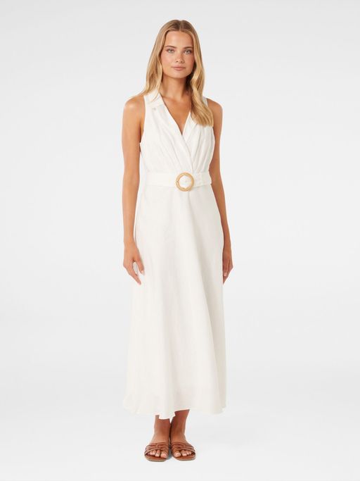 Buy Forever New Paulina Peaked Collar Detail Maxi Dress with Belt (Set of  2) Online