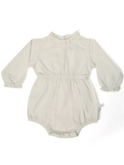 FURR BALLS - White Full Sleeves Frill Romper