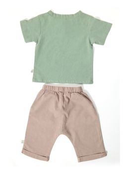 FURR BALLS - Green Baby Shirt & Pant (Set of 2)
