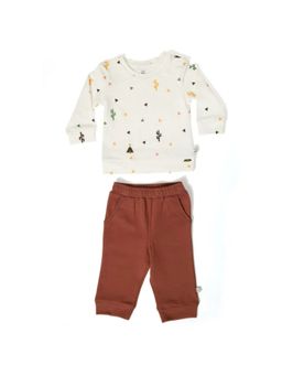 FURR BALLS - Baby Organic Cotton Hooray Fleece Sweatshirt & Joggers (Set of 2)