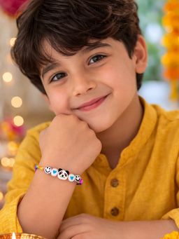 Digital Dress Room - Kids Panda Smiley Beads Rakhi