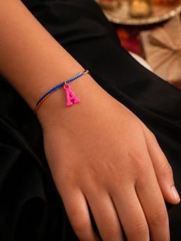 Digital Dress Room - Kids Pink A Letter Rakhi