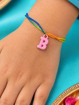 Digital Dress Room - Kids Pink B Letter Rakhi