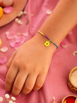 Digital Dress Room - Kids Yellow D Letter Rakhi