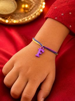 Digital Dress Room - Kids Purple F Letter Rakhi