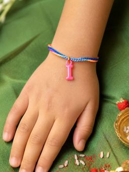 Digital Dress Room - Kids Pink I Letter Rakhi