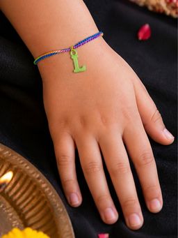 Digital Dress Room - Kids Green L Letter Rakhi