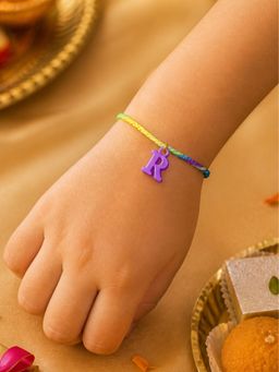 Digital Dress Room - Kids Purple R Letter Rakhi