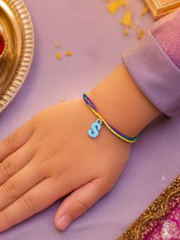 Digital Dress Room - Kids Blue S Letter Rakhi