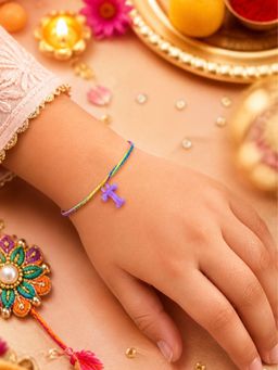Digital Dress Room - Kids Purple T Letter Rakhi