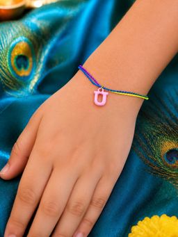 Digital Dress Room - Kids Pink U Letter Rakhi