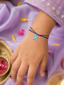 Digital Dress Room - Kids Blue X Letter Rakhi