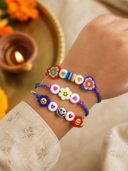 Digital Dress Room - Kids Heart Smiley Flower Rakhis (Pack of 3)