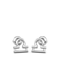 Candere by Kalyan Jewellers - 18K White Gold Libra Stud Earring for Women