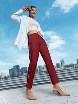 Elleven - Maroon Ankle Length Jersy Pants