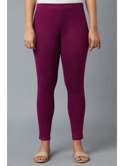 Elleven - Purple Cotton Lycra Tights For Women