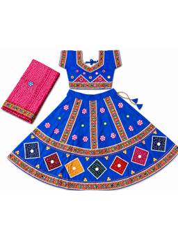 Banjara India - Kutch Work Embroidered Cotton Mirrorwork Chaniya Choli With Dupatta