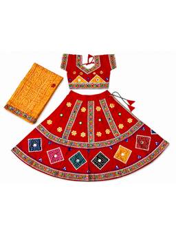 Banjara India - Kutch Work Embroidered Cotton Mirrorwork Chaniya Choli With Dupatta