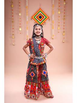 Banjara India - Kutchi Embroidered Girls Chaniya Choli With Dupatta