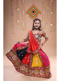 Banjara India - Kutchi Embroidered Girls Chaniya Choli With Dupatta