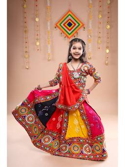 Banjara India - Kutchi Embroidered Girls Chaniya Choli With Dupatta