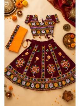 Banjara India - Kutch Embroidered Cotton Mirror Chaniya Choli With Dupatta