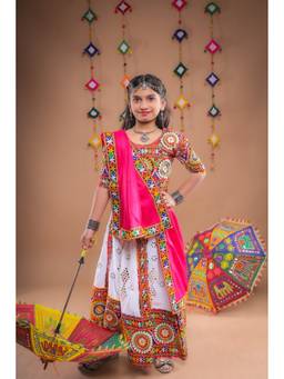 Banjara India - Kutchi Embroidered Girls Chaniya Choli With Dupatta