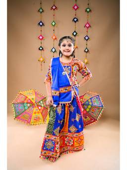 Banjara India - Kutchi Embroidered Girls Chaniya Choli With Dupatta