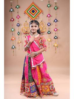 Banjara India - Kutchi Embroidered Girls Chaniya Choli With Dupatta