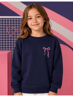 Nusyl - Girl Navy Cute Thing Printed Full Sleeves Sweatshirt