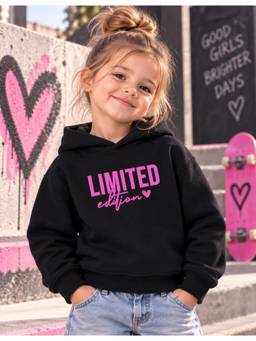 Nusyl - Girl Black Limited Edition Text Printed Hoodie