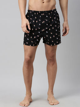 Rare Rabbit - Black Printed Shorts