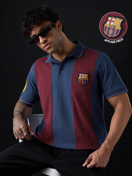 The Souled Store Official Fcb: Retro Men Polo T-Shirt