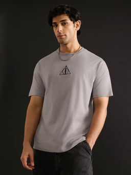 The Souled Store - Official Harry Potter: Hallows Men Relaxed Fit T-Shirt