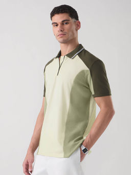 The Souled Store - Colour block Matcha Men Polo T-Shirt