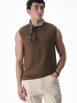 Jack & Jones - Brown Regular Fit Pullover T-Shirt