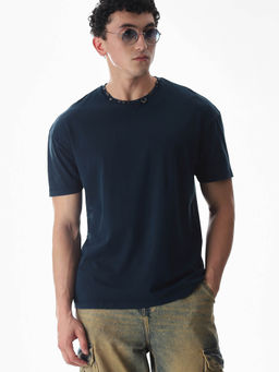 Jack & Jones - Navy Blue Oversized Fit T-Shirt
