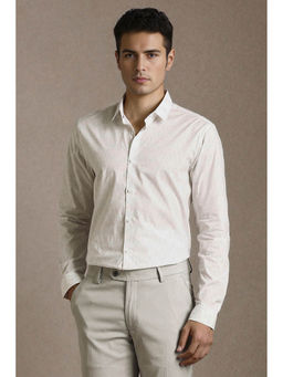 Louis Philippe - Men White Print Full Sleeves Casual Shirt