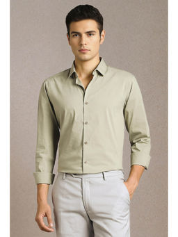 Louis Philippe - Men Green Solid Full Sleeves Casual Shirt