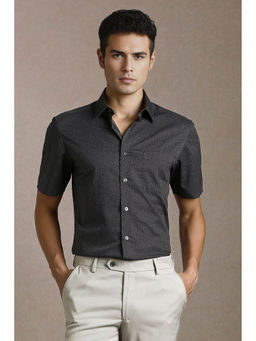Louis Philippe - Men Grey Print Half Sleeves Formal Shirt