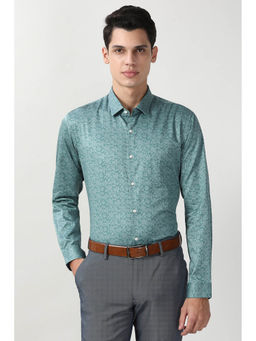 Peter England - Men Green Regular Fit Full Sleeves Formal Shirt