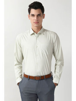 Peter England - Men Green Regular Fit Full Sleeves Formal Shirt