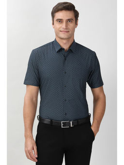 Peter England - Men Grey Regular Fit Half Sleeves Formal Shirt