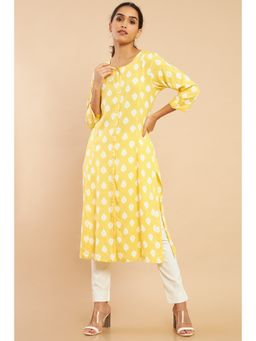 Soch - Women Yellow Printed Kurta