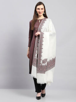Monte Carlo - Womens Woven Off White Shawl