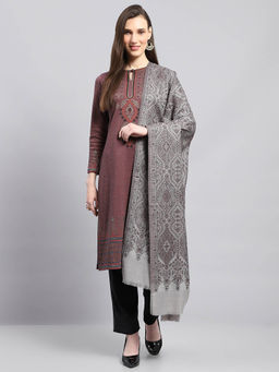 Monte Carlo - Womens Woven Grey Shawl