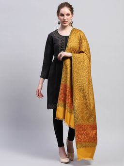 Monte Carlo - Womens Woven Mustard Shawl