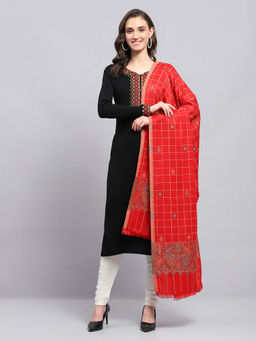 Monte Carlo - Womens Woven Red Shawl